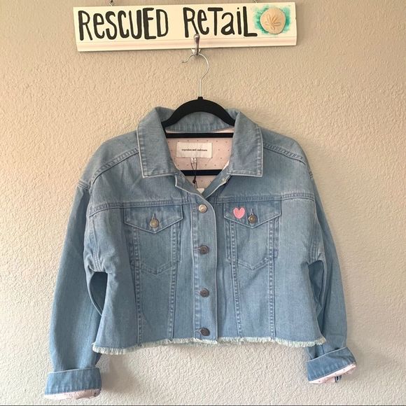 cupcakes & cashmere Jackets & Blazers - NWT Cupcakes and Cashmere Cropped Denim Jacket S